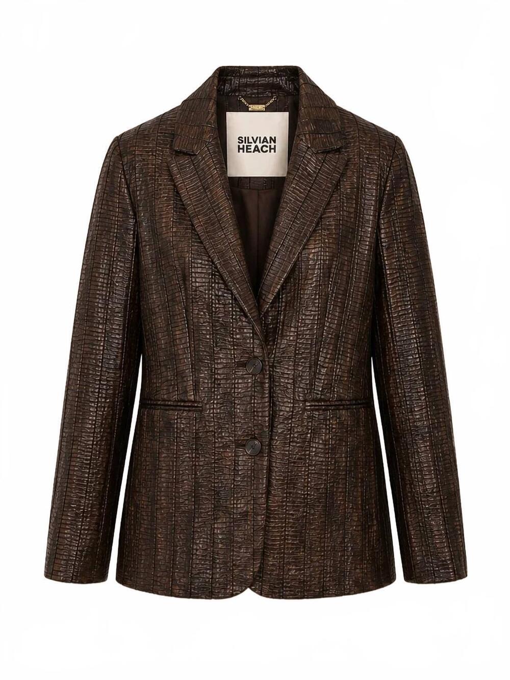 NEW SILVIAN HEACH women's maren textured blazer in brown